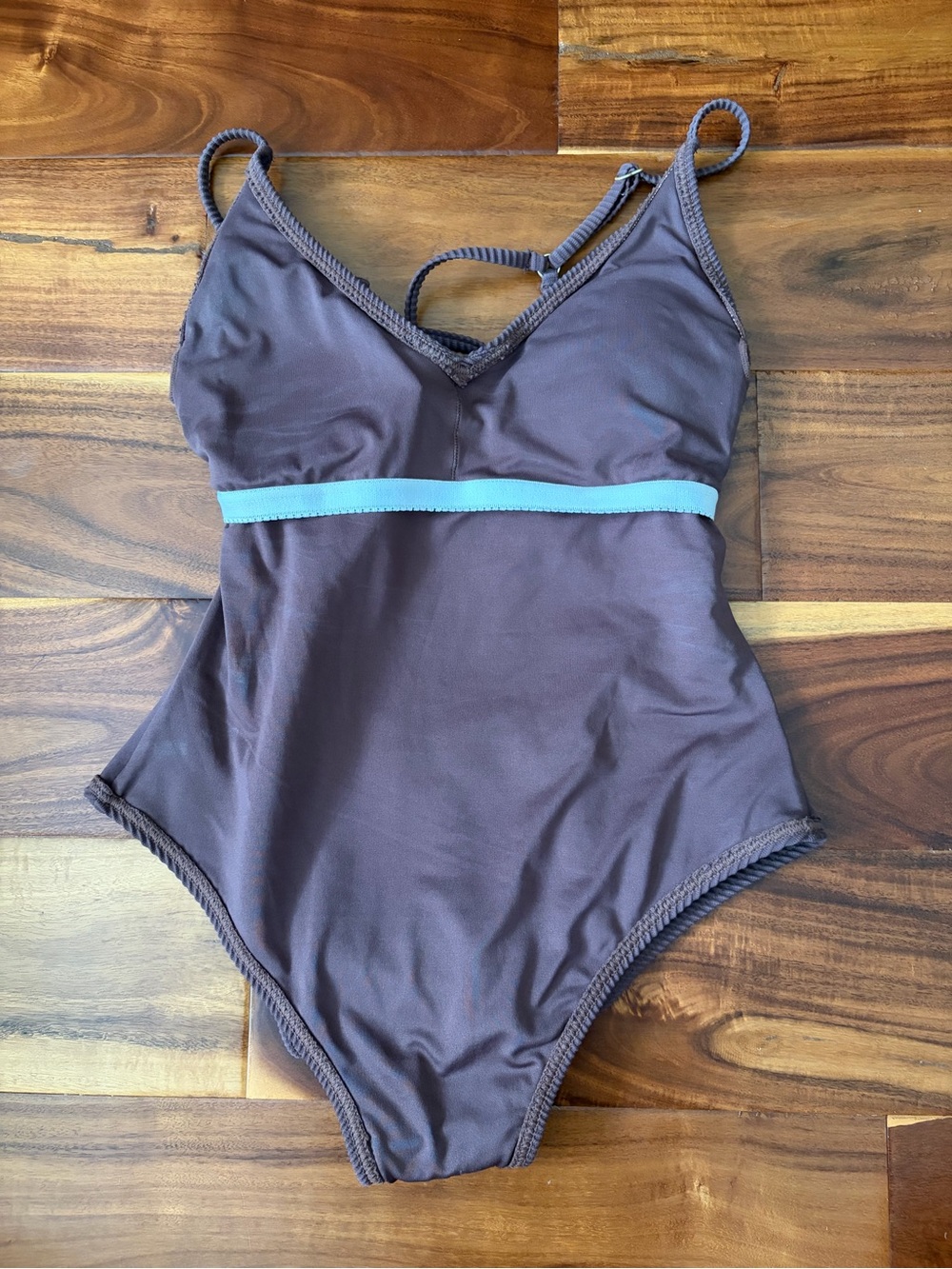 Billabong women’s One-Piece Swimsuit size Small brown ribbed - Picture 7 of 10